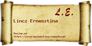 Lincz Ernesztina névjegykártya